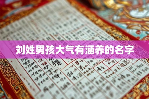 刘姓男孩大气有涵养的名字