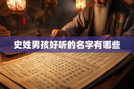 史姓男孩好听的名字有哪些