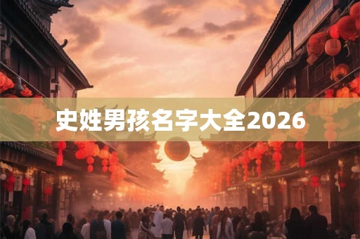 史姓男孩名字大全2026